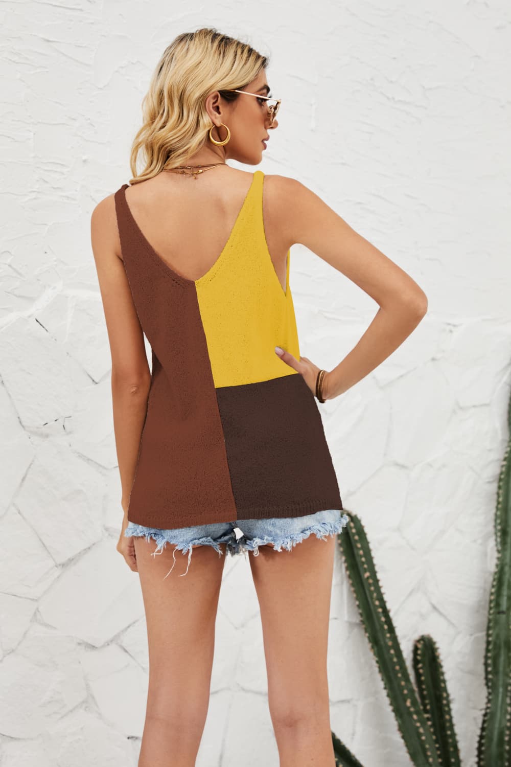 SoBeautiful Color Block Knit Tank