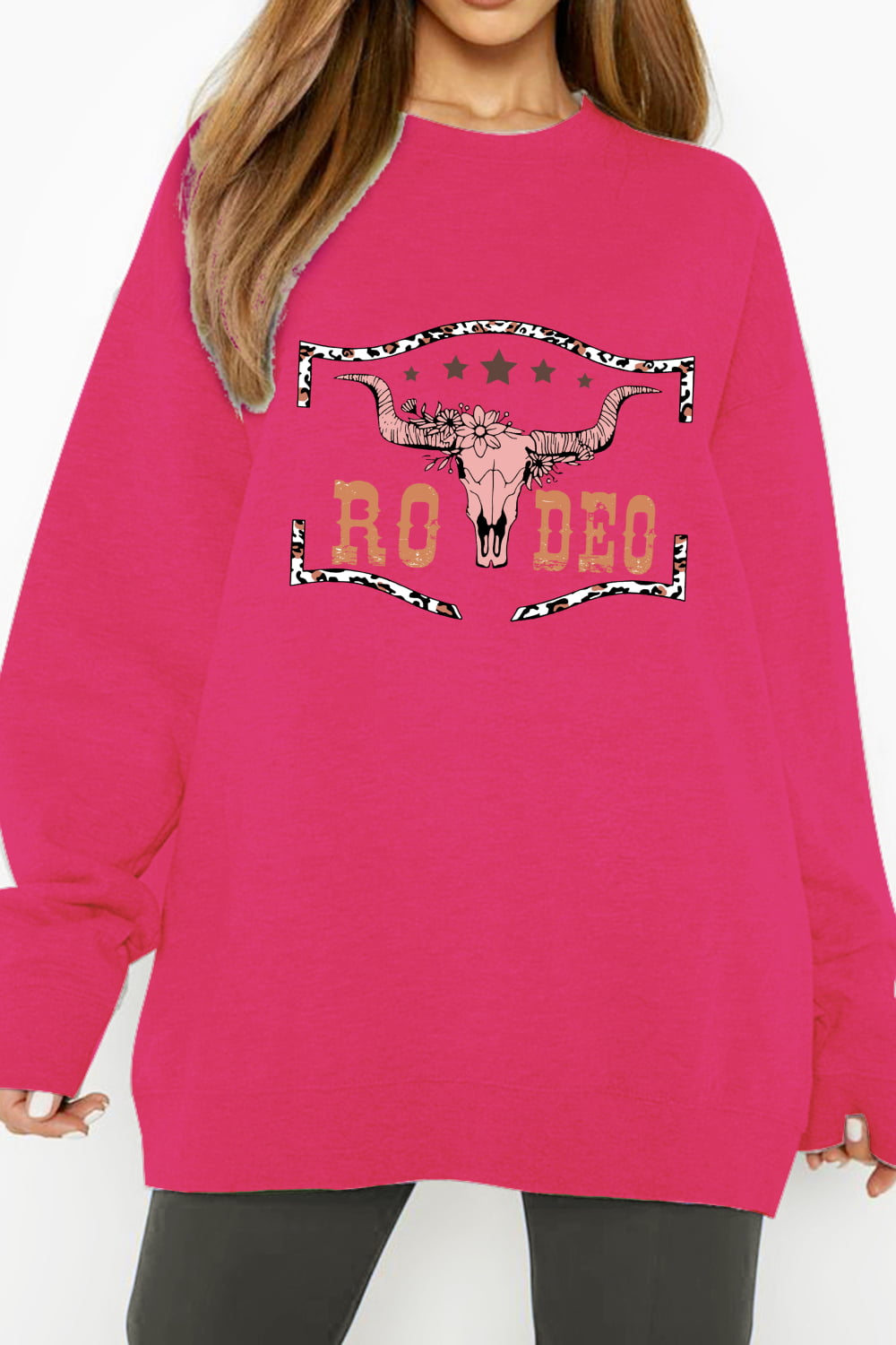 Malibu Dreams Simply Love Full Size Round Neck Dropped Shoulder RODEO Graphic Sweatshirt