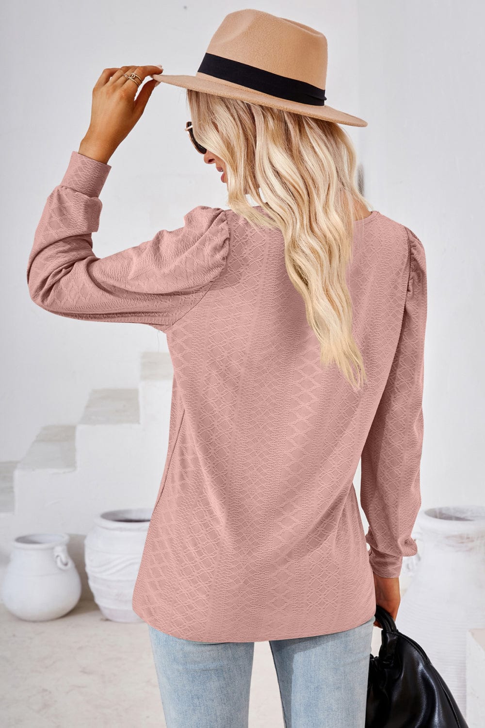 Full Size Square Neck Puff Sleeve Blouse