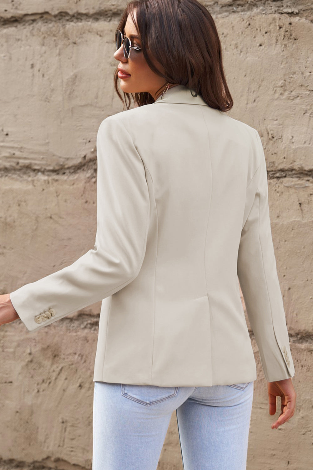 Women's Full Size One-Button Flap Pocket Blazer
