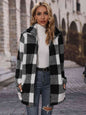 NotSoBasic Plaid Collared Neck Black Coat with Pockets