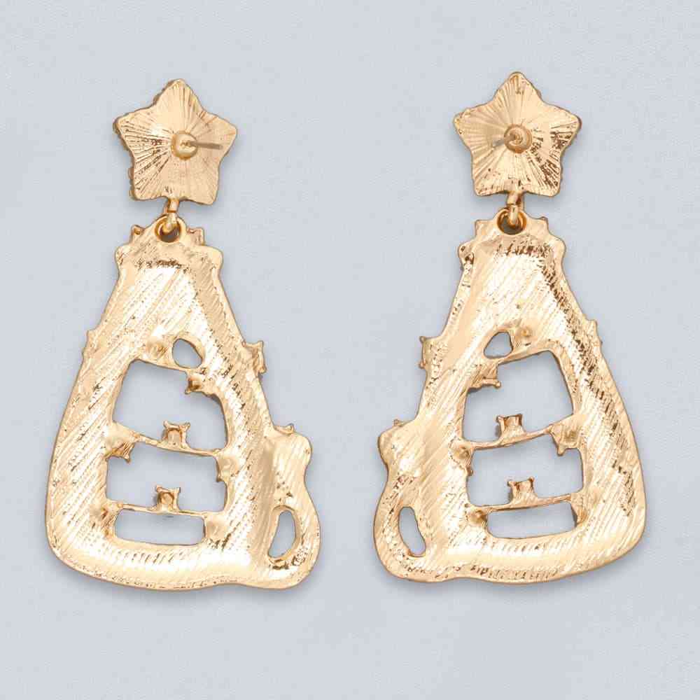 Rhinestone Alloy Christmas Cat Earrings