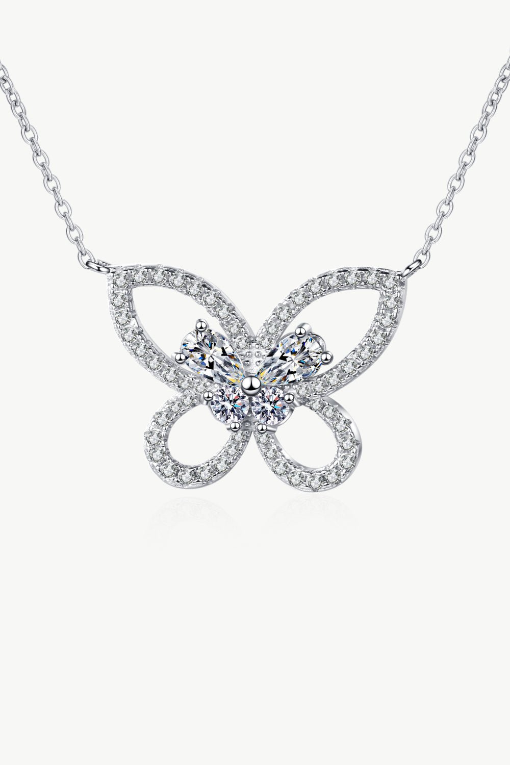 Women's Moissanite Butterfly Pendant Necklace