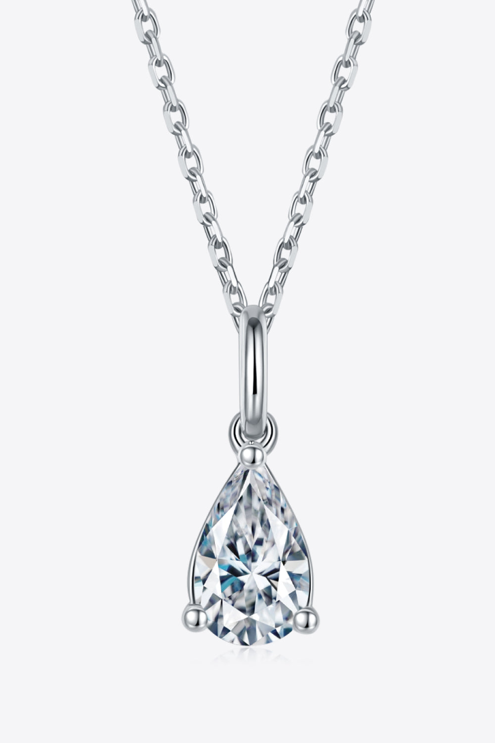 Women's 1 Carat Moissanite 925 Sterling Silver Necklace