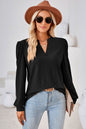 Notched Long Sleeve T-Shirt