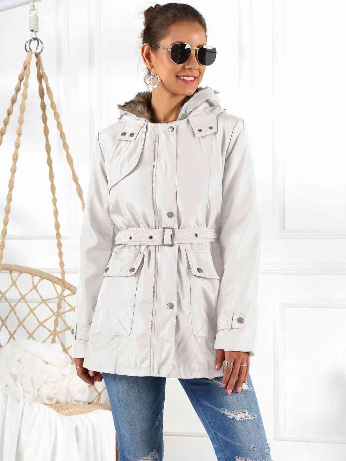 Skylar Full Size Hooded Jacket with Detachable Liner (Three-Way Wear)