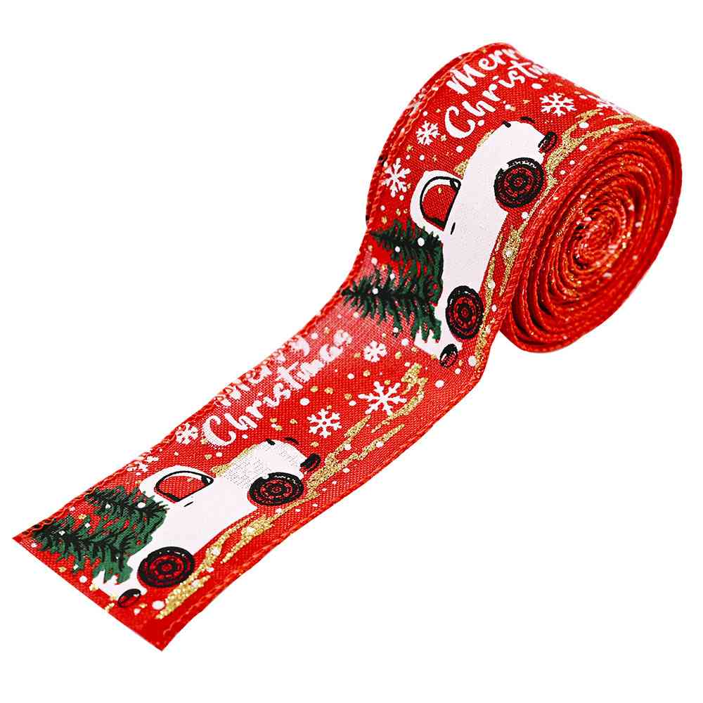 Country Truck Car & Christmas Tree Wrapping Craft Ribbon