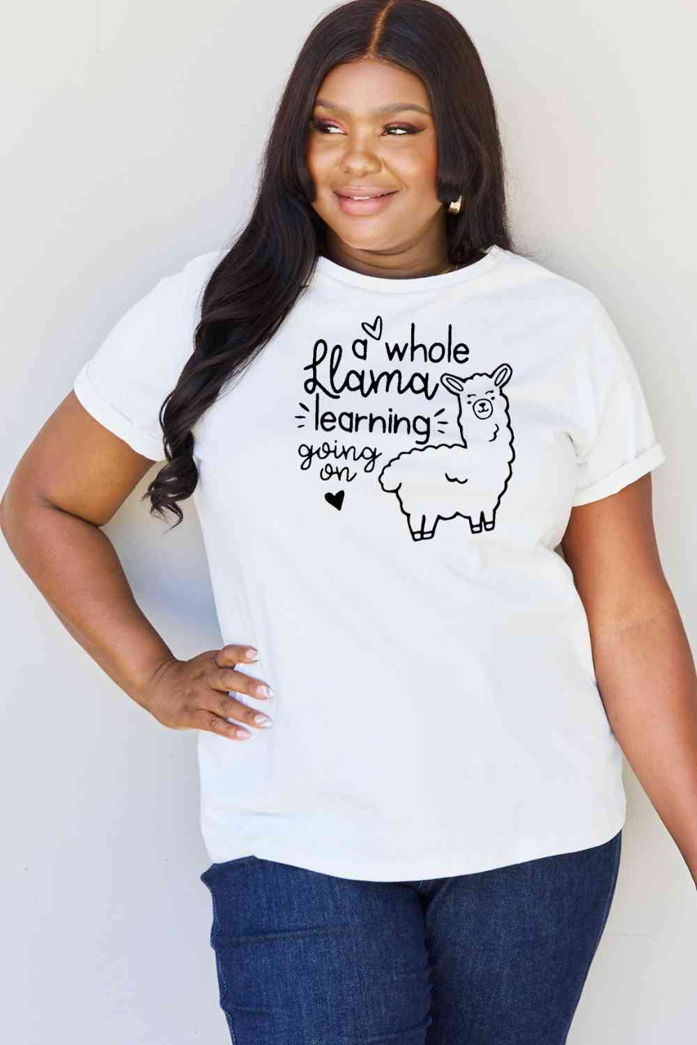 Simply Love Full Size Llama Learning Graphic T-Shirt