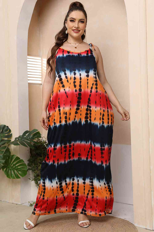 Plus Size Cora Lea Multicolor Tie-Shoulder Maxi Dress