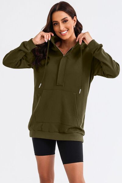 Women's Clarisia Drawstring Half Zip Hooded Dress