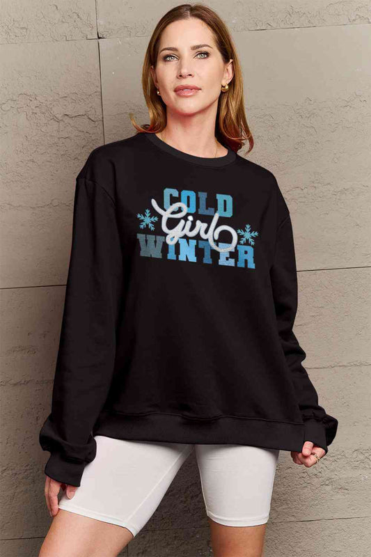 Simply Love SEASONAL Full Size COLD WINTER Graphic Long Sleeve Sweatshirt