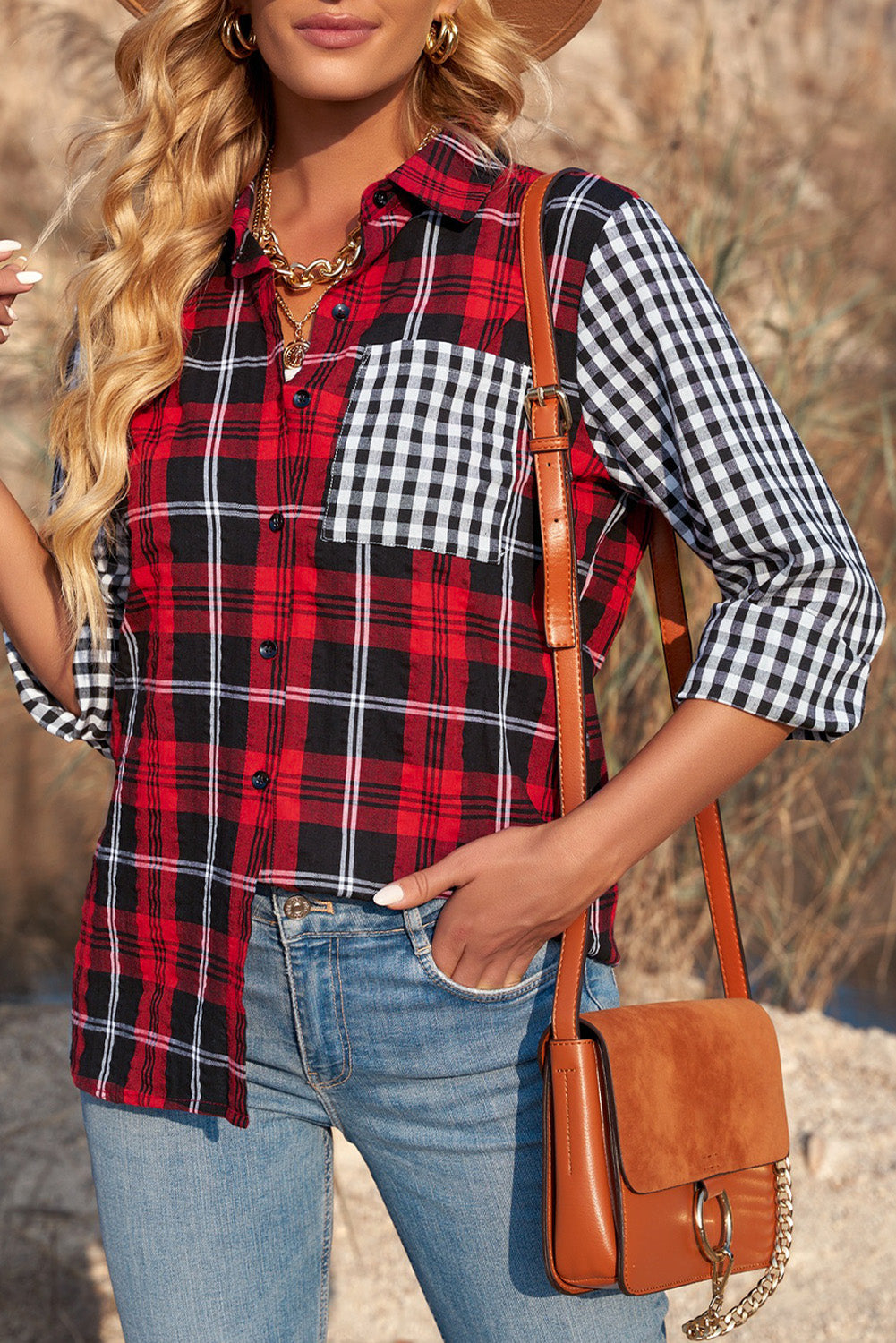 Plaid Button Up Long Sleeve Shirt