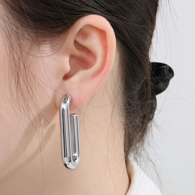 Stainless Steel Hinged Hoop Earrings