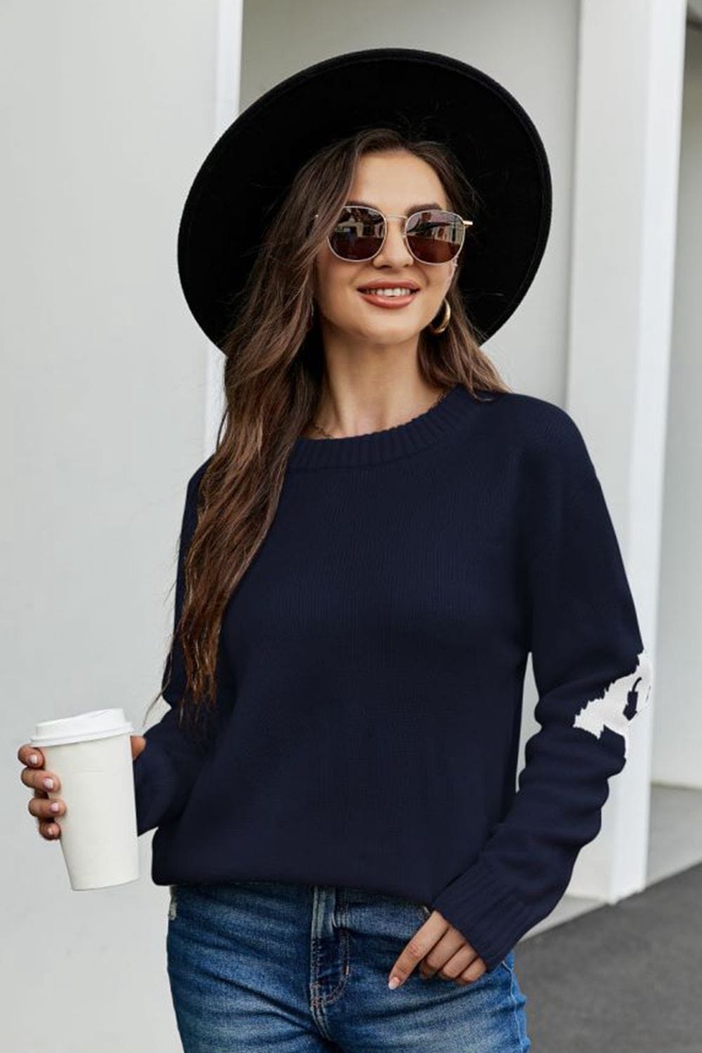 Hannah Lea Round Neck Dropped Shoulder Sweater 🦋