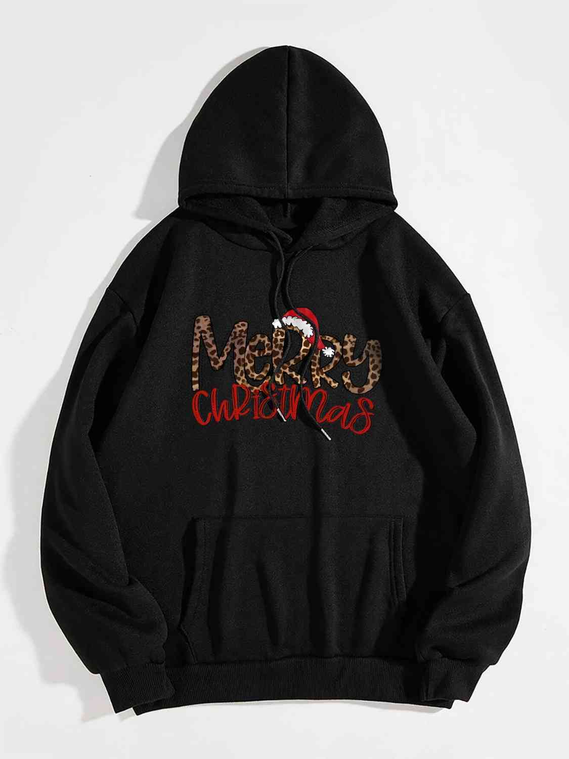 Full Size MERRY CHRISTMAS Graphic Drawstring Hoodie