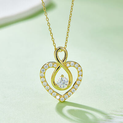 1 Carat Moissanite 925 Sterling Silver Heart Shape Necklace 💜