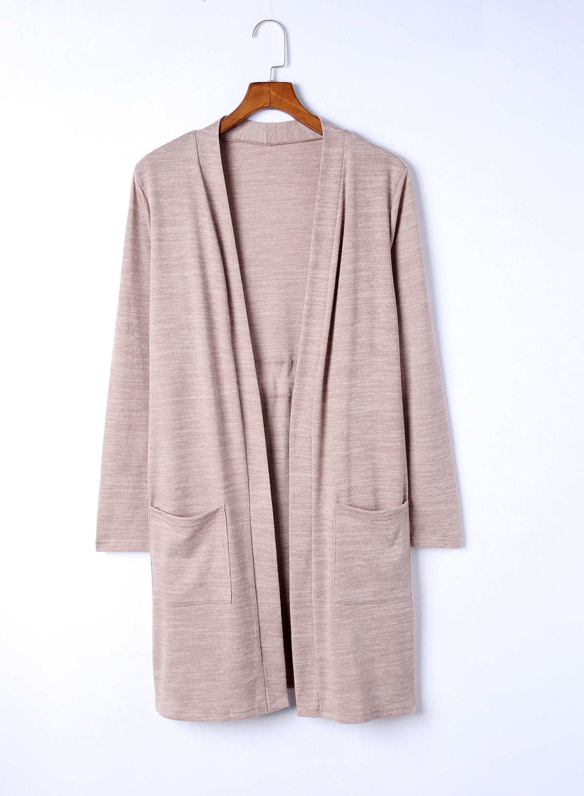 Full Size Long Sleeve Open Front Cardigan with Pocket