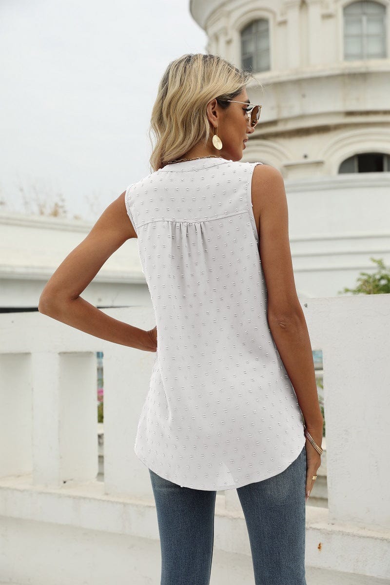 Full Size Swiss Dot Notched Neck Tank