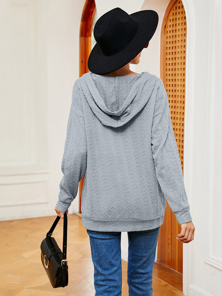 Full Size Lace-Up Long Sleeve Hoodie