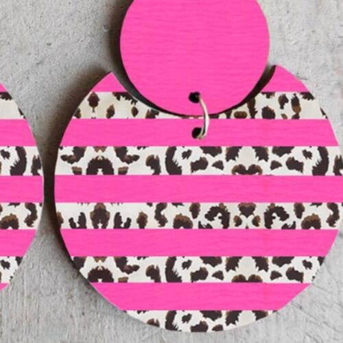 Xylem Hot Pink Leopard Dangle Earrings