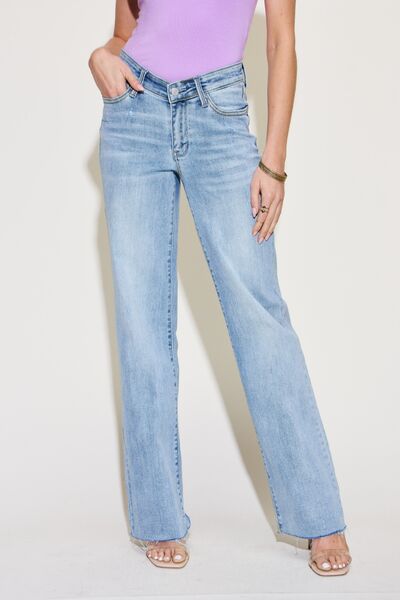 Judy Blue Full Size V-Front Waistband Straight Jeans