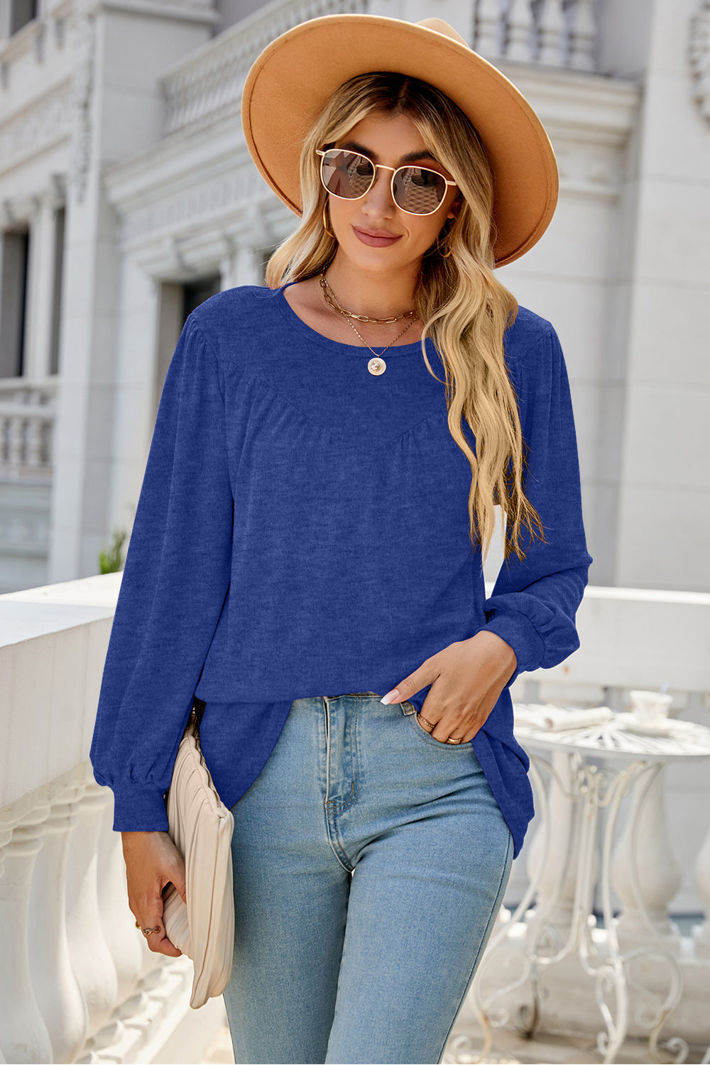 Full Size Round Neck Long Sleeve Top