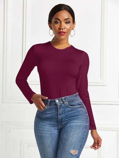 Women's Ava Round Neck Long Sleeve Bodysuit