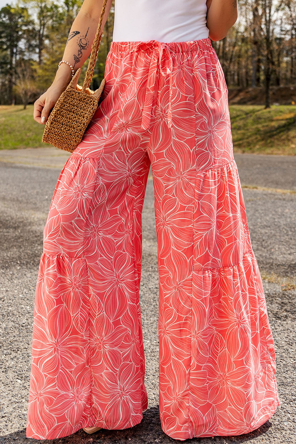 BeyondBeingBeautiful Floral Tiered Wide Leg Pants