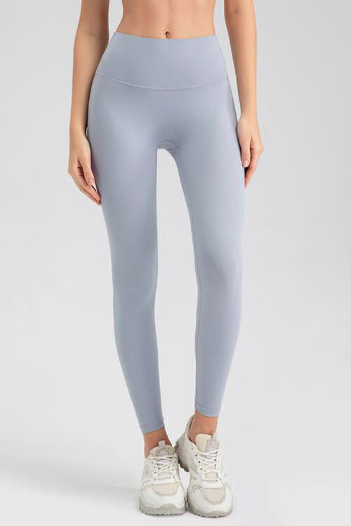 Basic Style High-Stretch Wide Waistband Sport Leggings