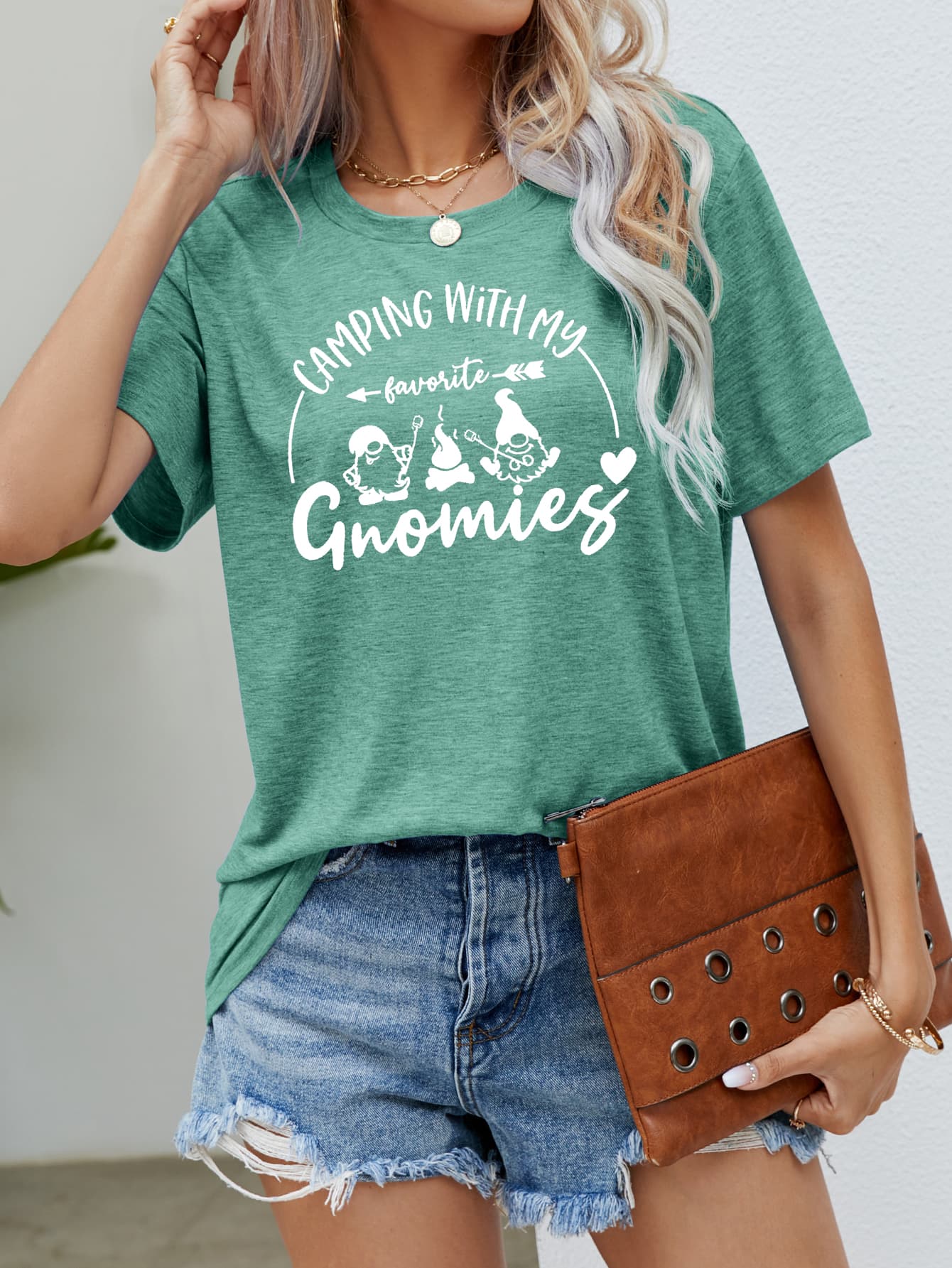 Malibu Dreams CAMPING WITH MY FAVORITE GNOMIES Graphic Tee