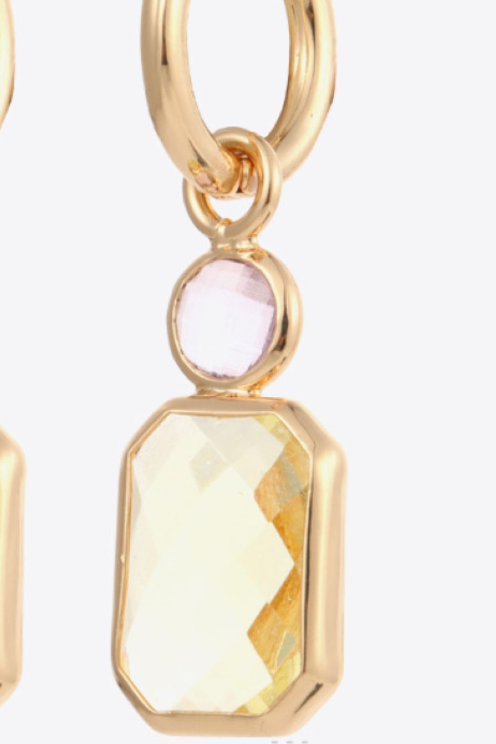 Women's Glass Stone Décor Copper Earrings