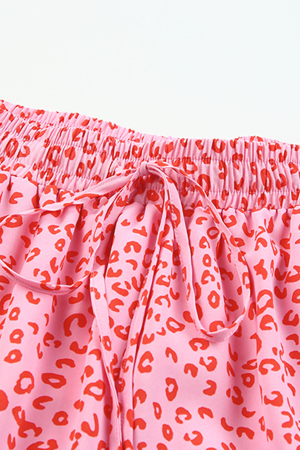 Malibu Dreams Leopard Drawstring Waist Frill Trim Tiered Skirt