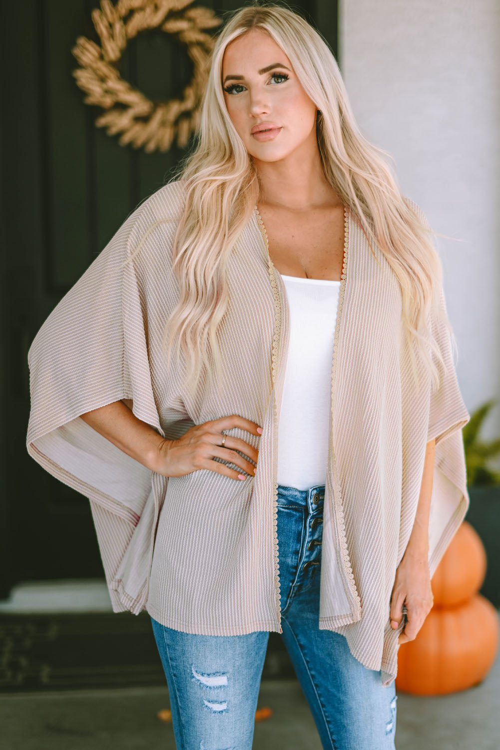 Sophia & Grace Open Front Dolman Sleeve Cardigan