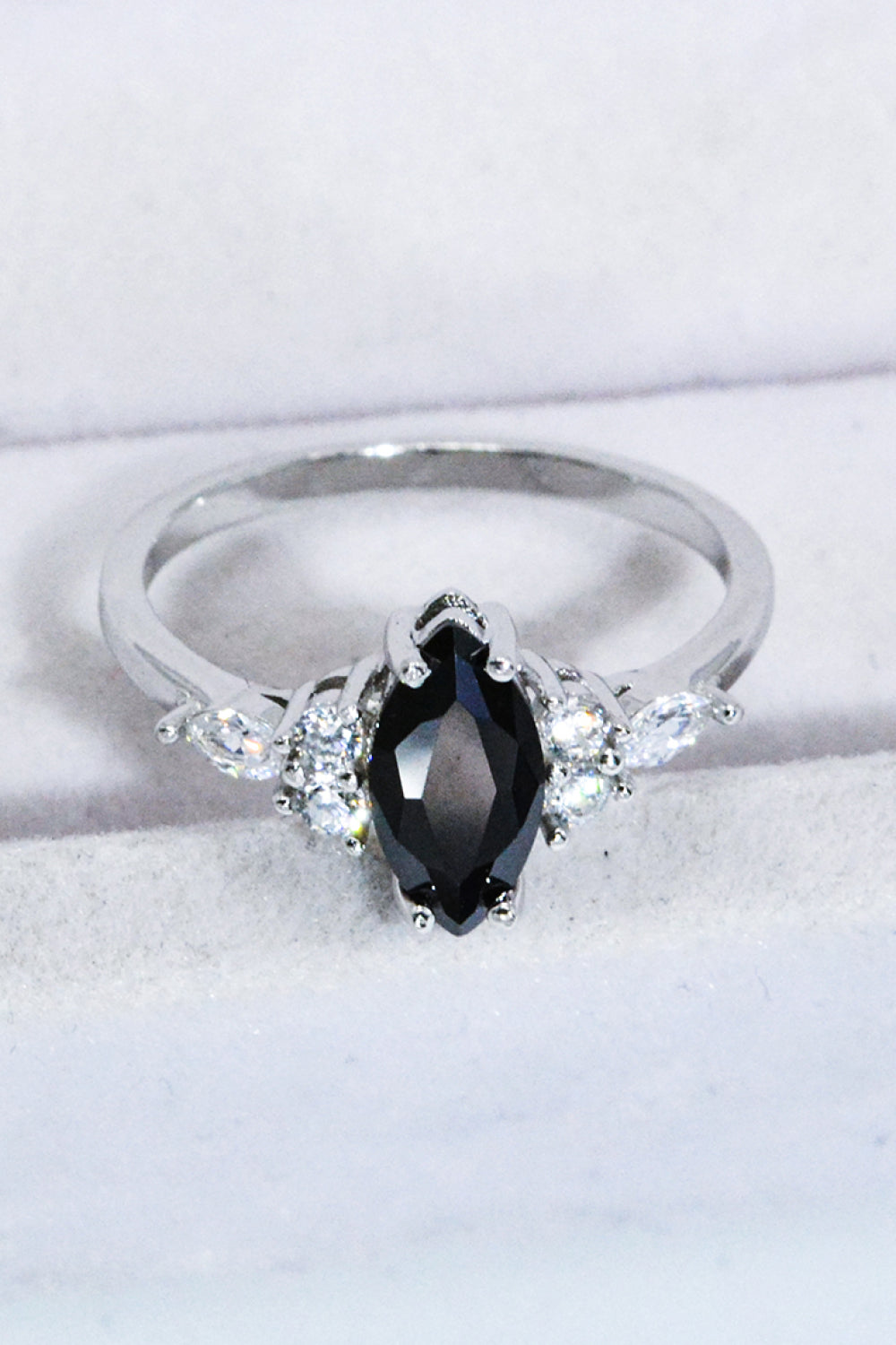 Women's 925 Sterling Silver Black Agate Ring