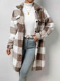 Adrien Planet Plaid Collared Neck Button Down Coat