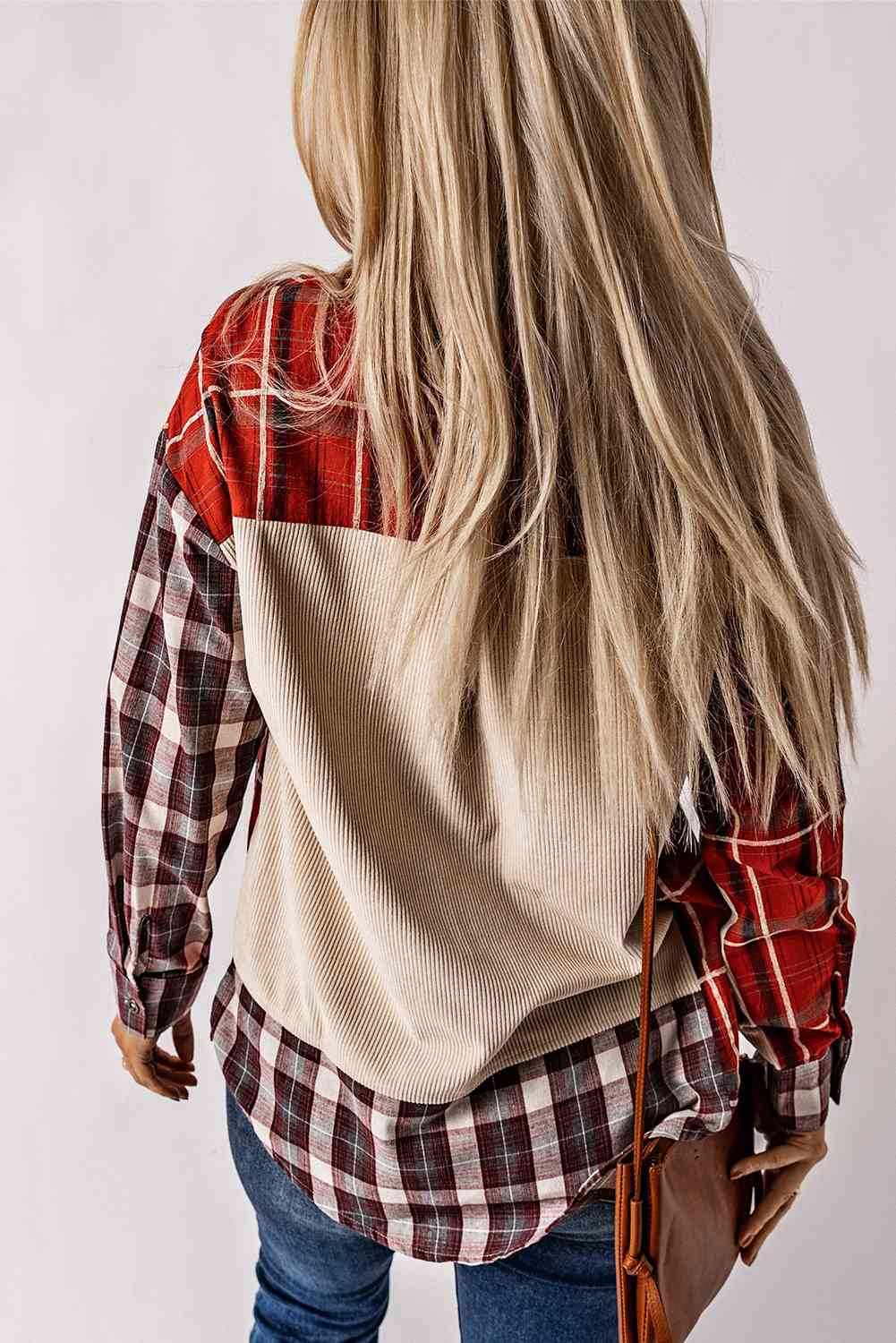 Plaid Collared Neck Buttoned Shirt with Pocket