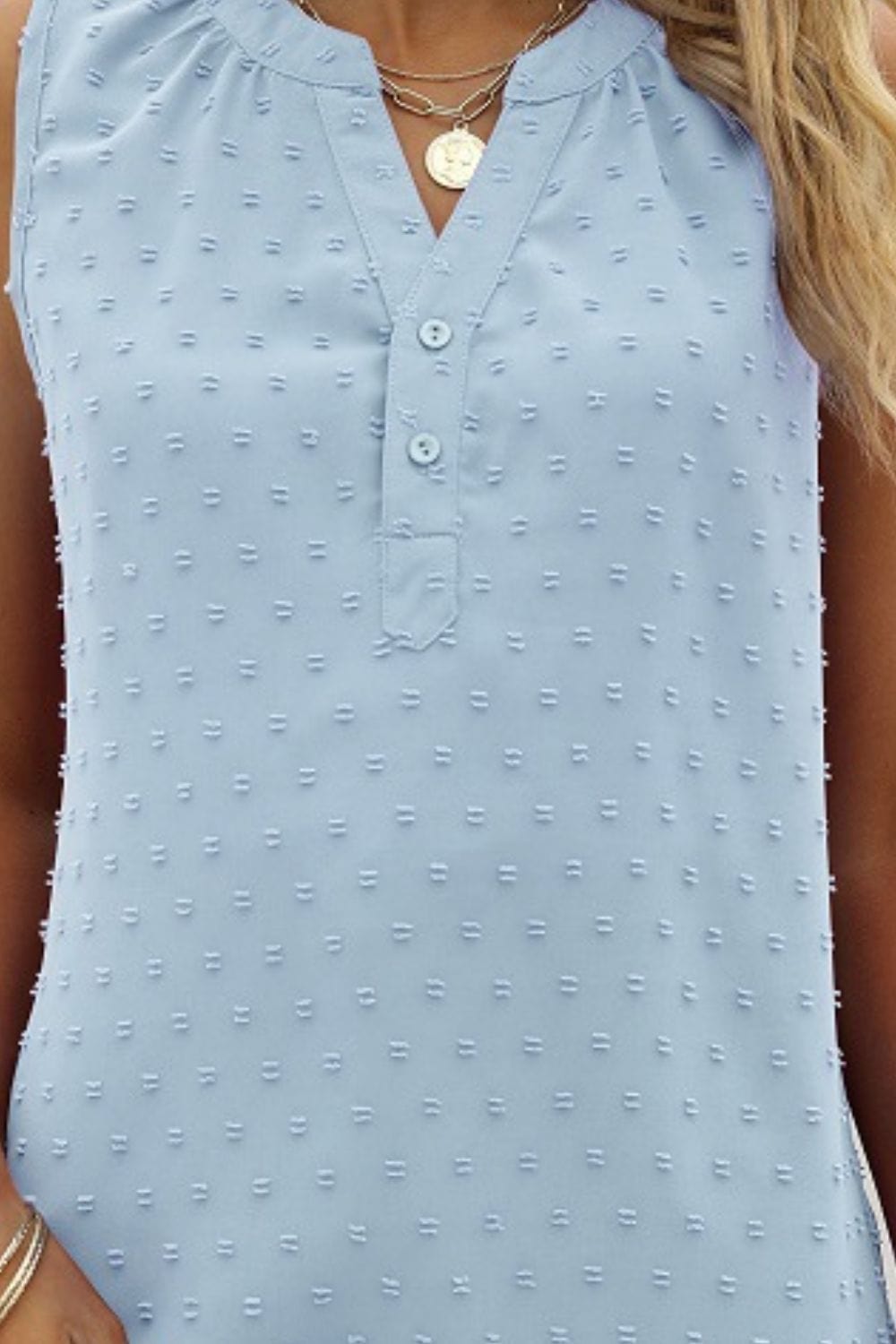 Full Size Swiss Dot Notched Neck Tank