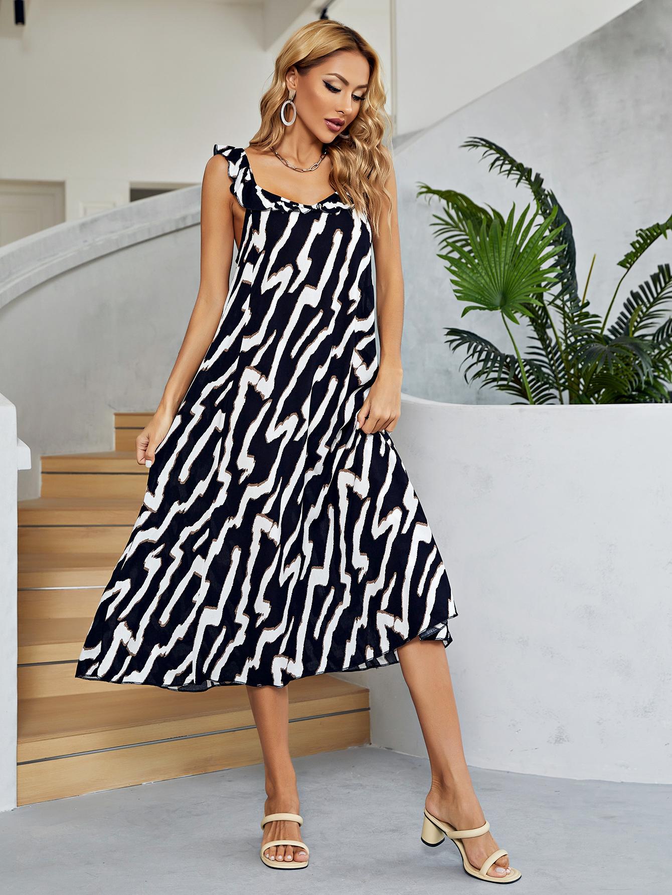 BAYSIDE Two-Tone Low Back Midi Dress