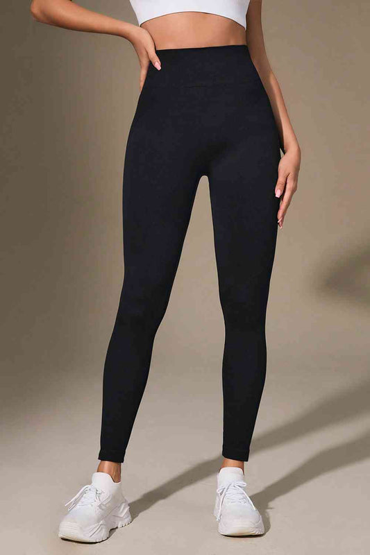 Black Wide Waistband Sports Leggings