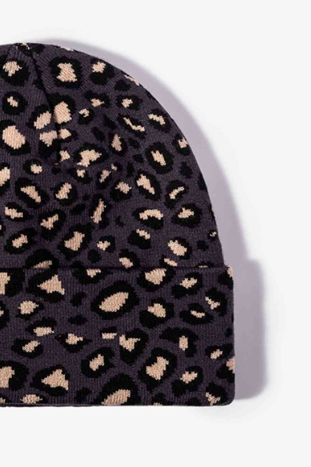 CHIC HATZ Leopard Pattern Hat Cuffed Beanie