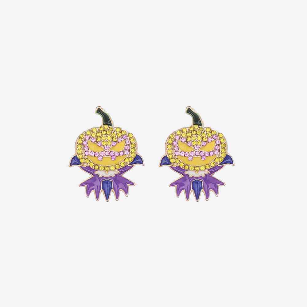 Halloween Demon Pumpkin Rhinestone Alloy Earrings