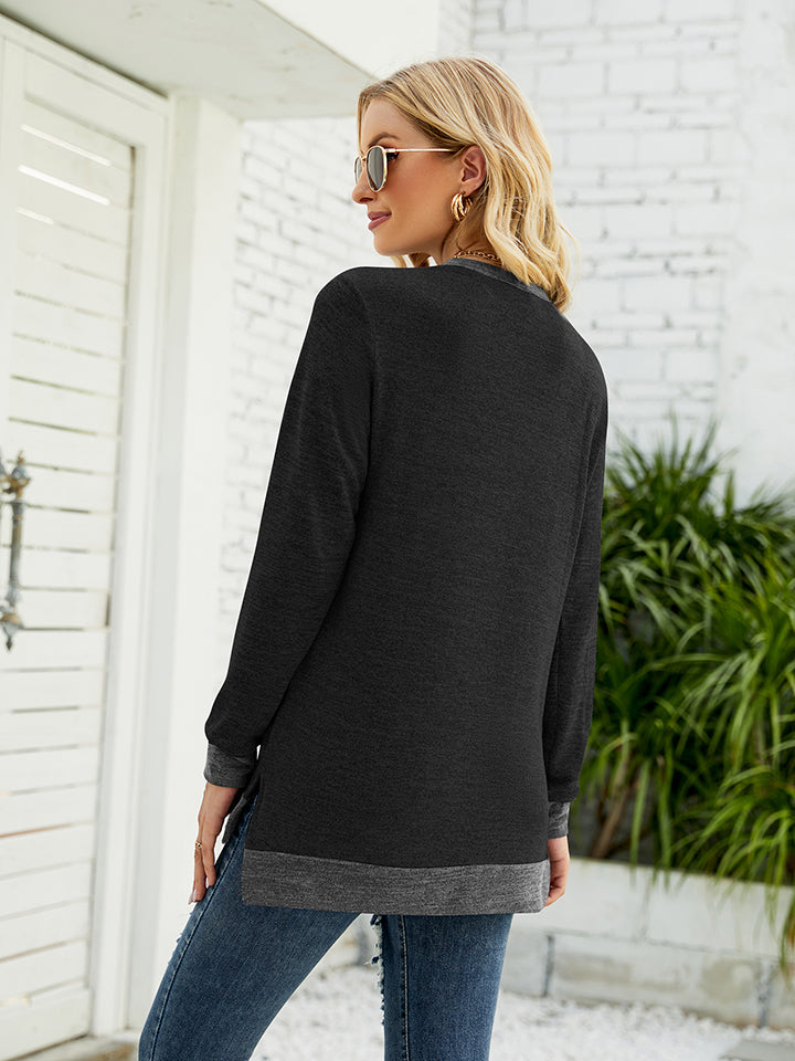 Full Size Round Neck Long Sleeve Blouse