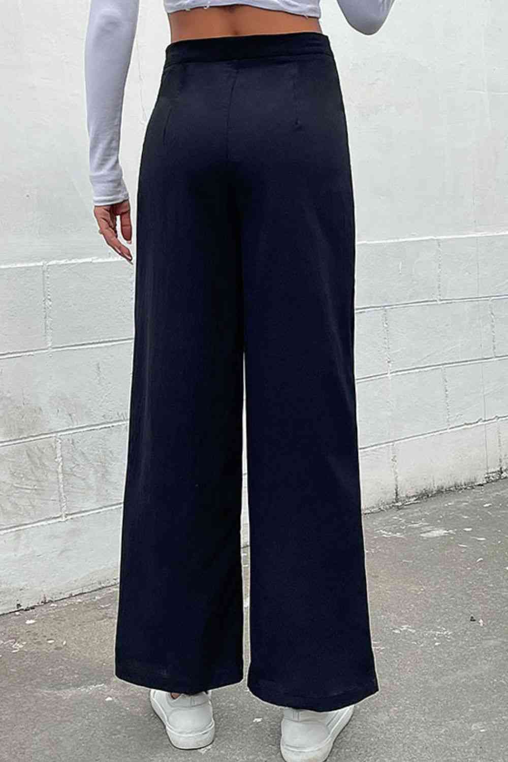 SeaKnickers Double-Breasted Black Wide Leg Pants