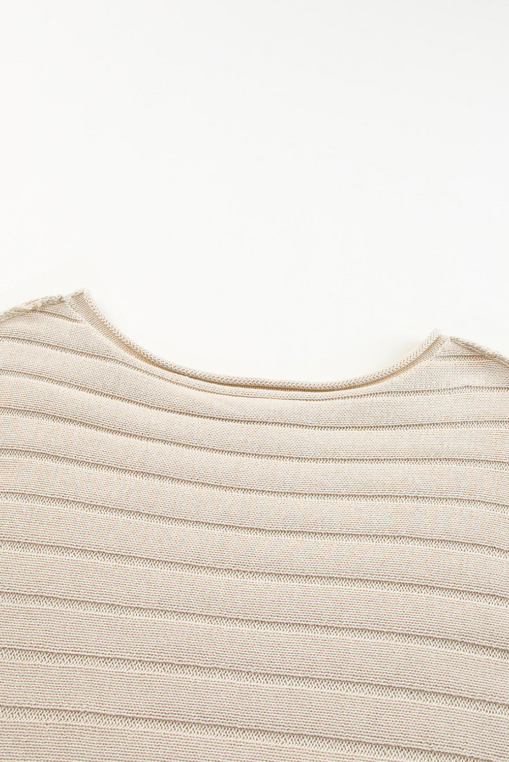 Round Neck Exposed Seams Pullover Sweater