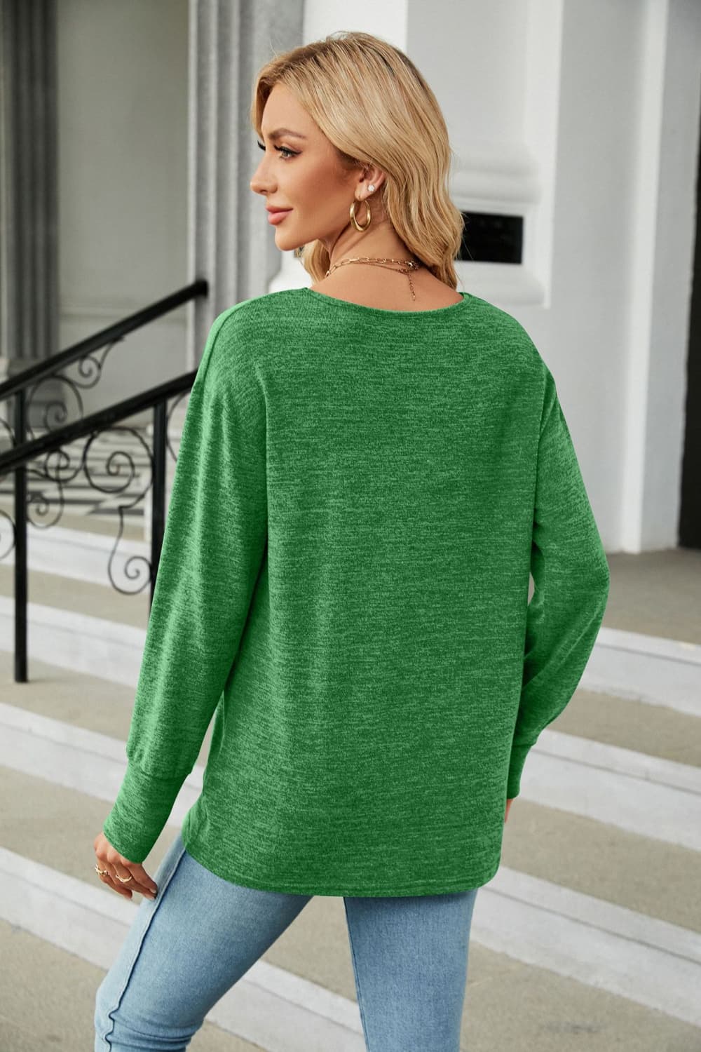 Full Size V-Neck Long Sleeve T-Shirt