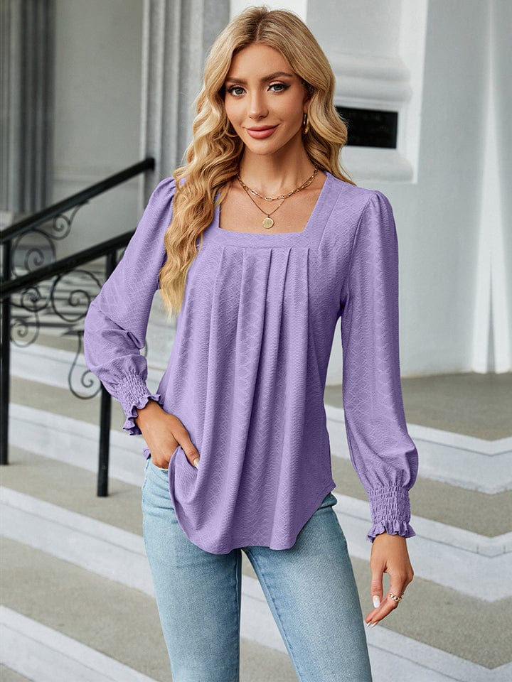 Full Size Square Neck Puff Sleeve Blouse