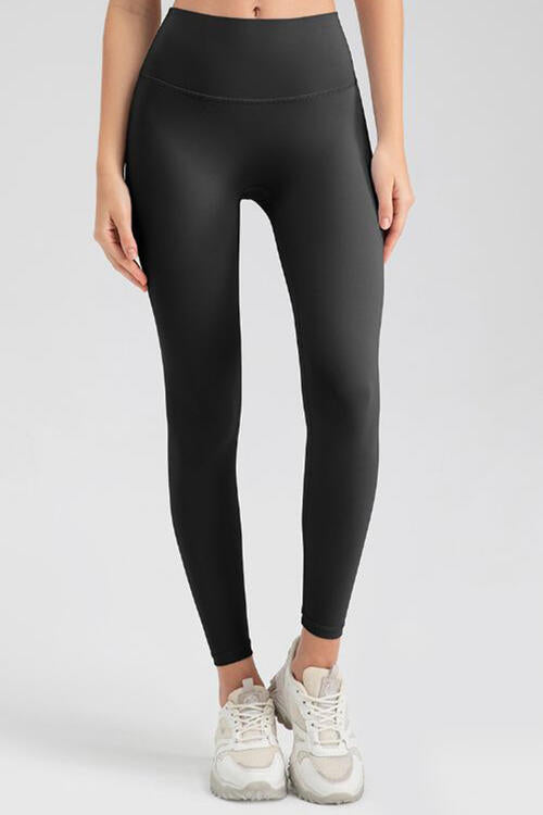 Basic Style High-Stretch Wide Waistband Sport Leggings