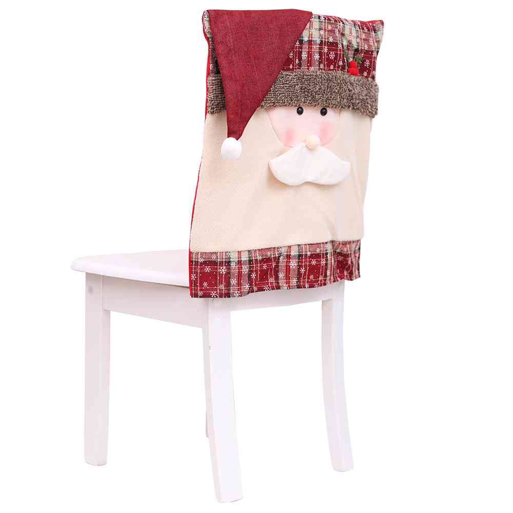 Christmas Santa or Snowman Pom-Pom Trim Chair Cover