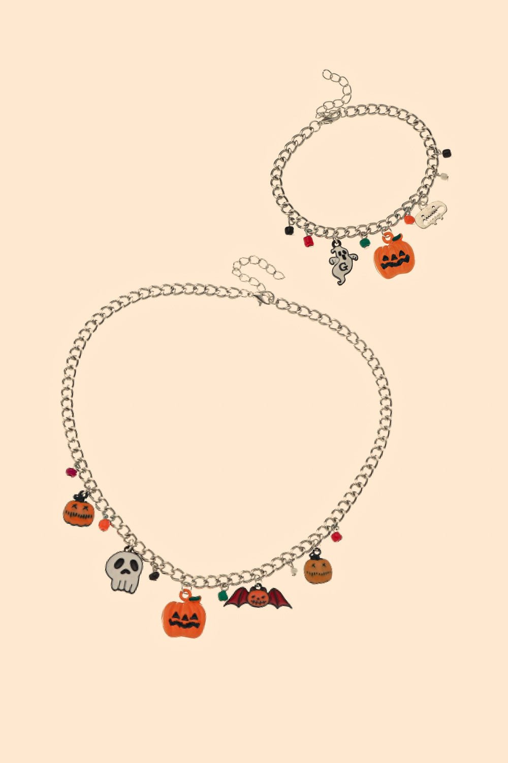 Halloween Charm Bracelet and Necklace Set