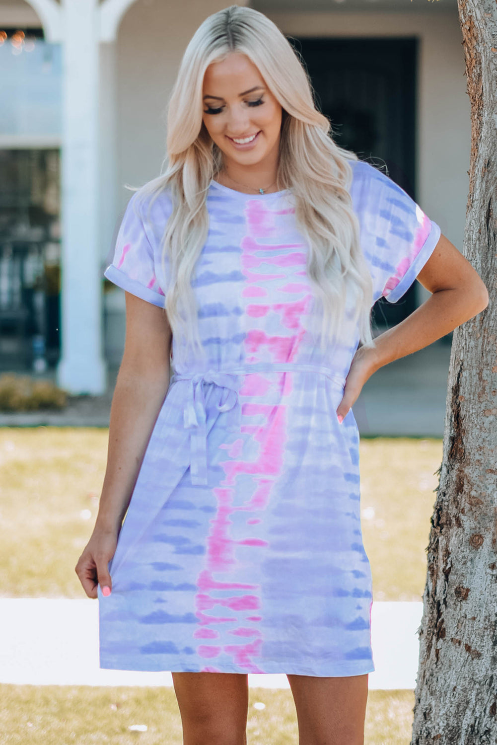 Women's MOMMY&ME Tie-Dye Belted T-Shirt Dress